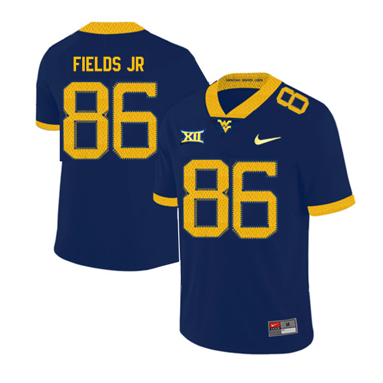 NCAA Men's Randy Fields Jr. West Virginia Mountaineers Navy #86 Nike Stitched Football College 2019 Authentic Jersey QV23Y03LY